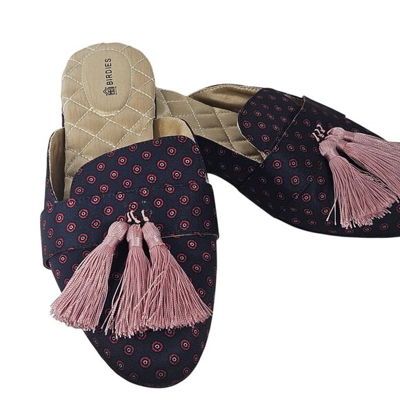 Birdies Women Slip-On Loafer Pink Tassels 9 Quiet Luxury Old Money Capsule - Picture 3 of 9